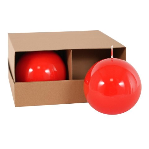 CANDELA SFERA LACCATA MM.100 ROSSO